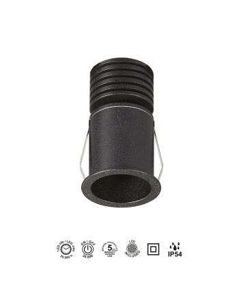 GUINCHO * MINI EMPOTRABLE LED 3W  2700K NEGRO